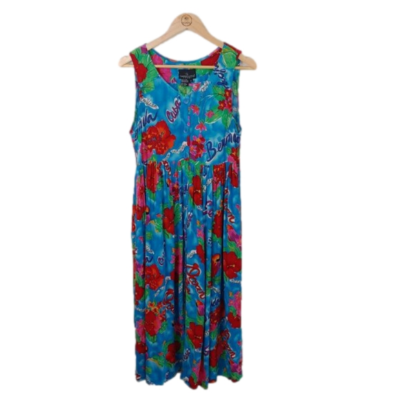 Carole Little Dresses & Skirts - Carole Little Sport Vintage 90s Hawaiian Print Maxi Dress size S